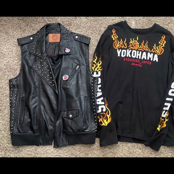 Iro Ochi leather vest and matching sweater both size XL - Picture 2 of 2